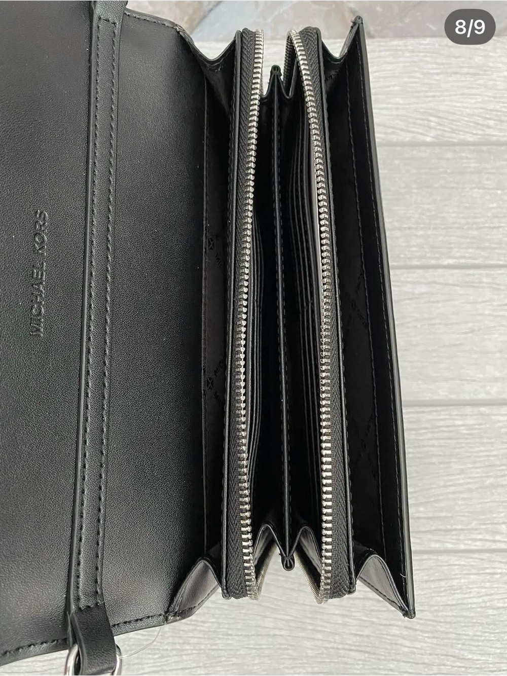 Michael Kors Black MK Logo Crossbody with Silver Hardware - Picture 4 of 4